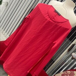 Zara Red Long Sleeve Boxy Tunic minidress